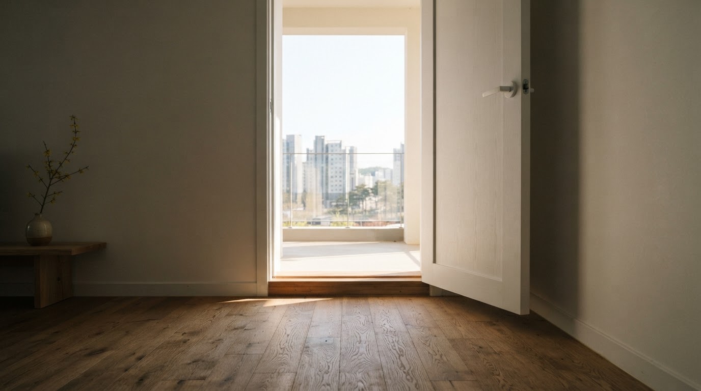 An open door with light spilling through, symbolic of release and freedom (AI-generated image)