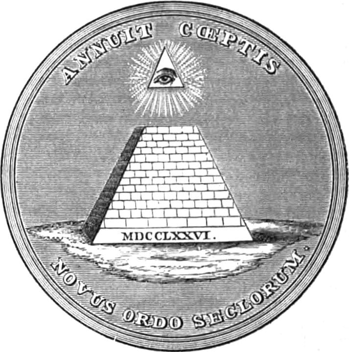 An early published engraving of the Great Seal's reverse side. (Public domain)
