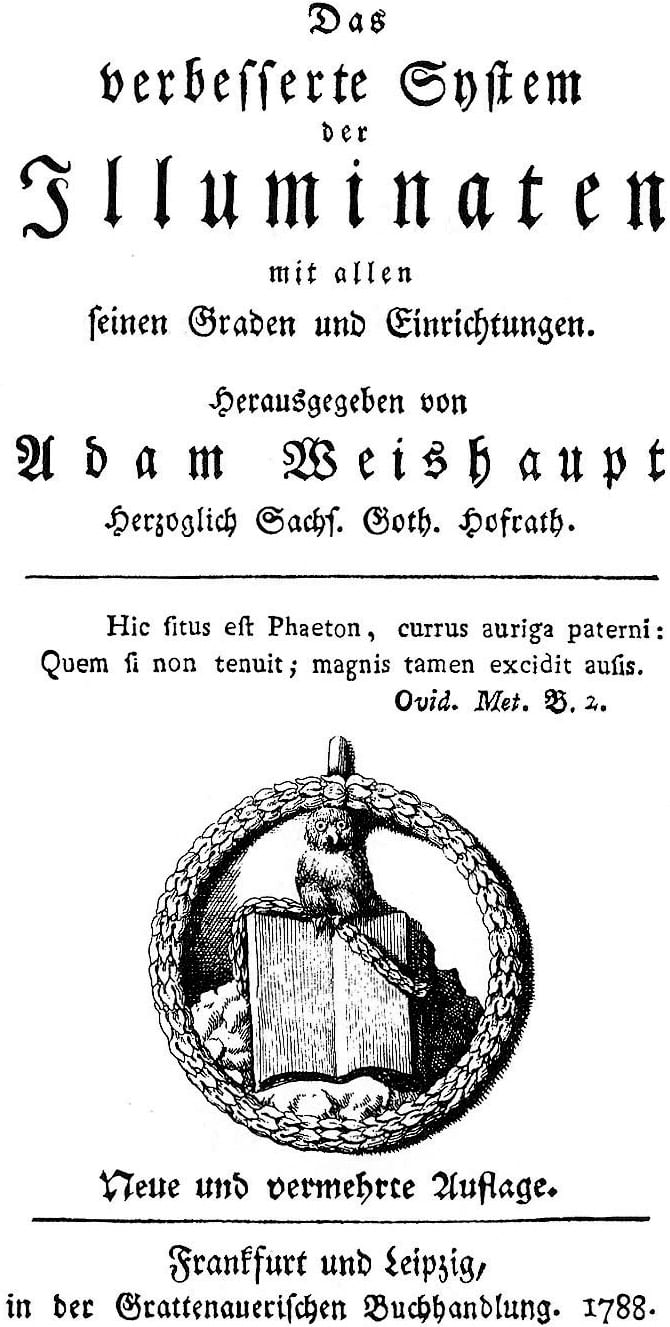 The Minerval insignia — the owl-topped emblem worn within the order's inner ranks. (Public domain)
