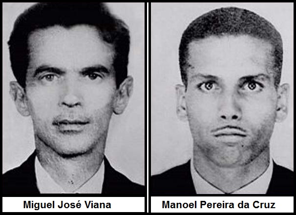 The two men found dead on the hill: Miguel Jose Viana (left) and Manoel Pereira da Cruz. Both worked as electronics technicians.