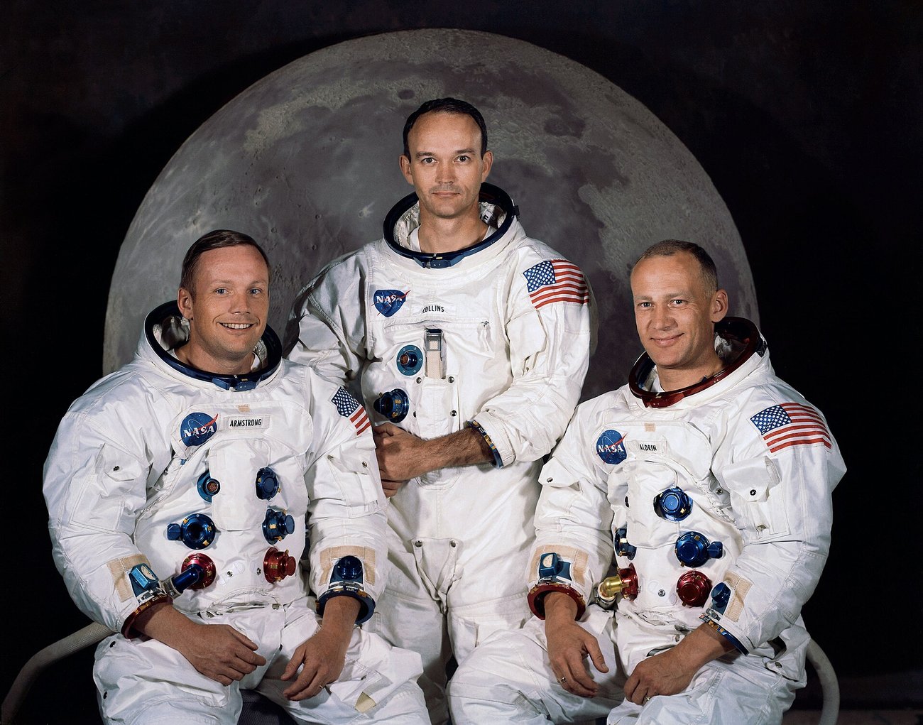 The Apollo 11 crew: Neil Armstrong, Michael Collins and Buzz Aldrin. (NASA / Public domain)