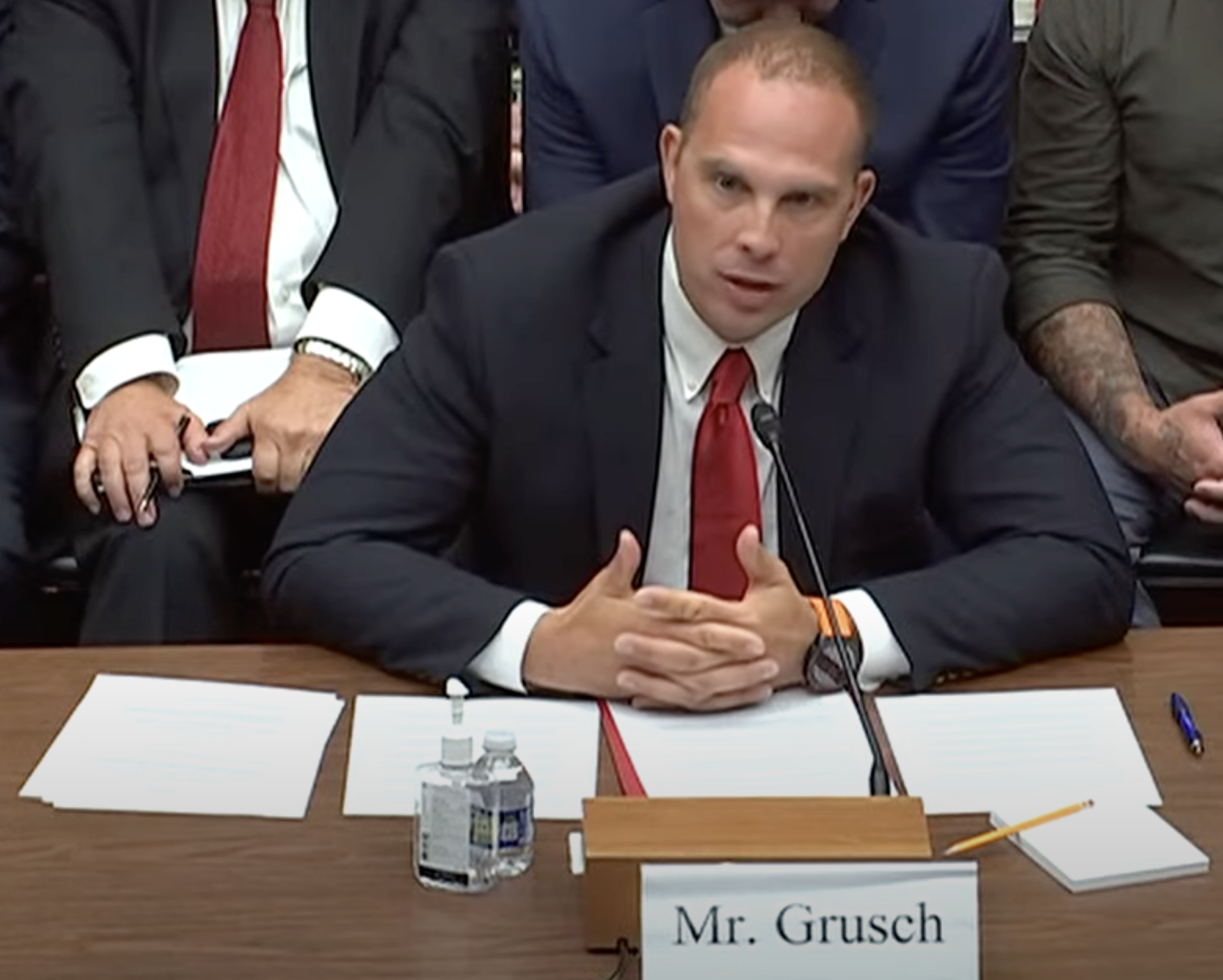 July 2023 — David Grusch testifying under oath before Congress. (U.S. House of Representatives, Public Domain)